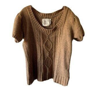 Old Navy sweater women short sleeve brown cotton wool Size Xxl 16